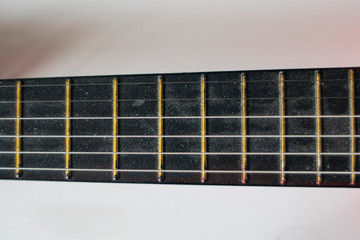 Old dusty guitar strings, music strings