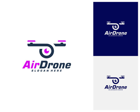 Drone logo design template. Photography drone icon vector. Creative design. Illustration