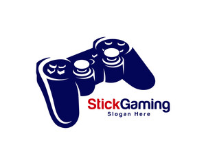 Game logo template vector. Joystick design Icon. Stylized joystick buttons. Creative design. Illustration