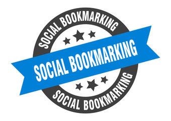social bookmarking sign. social bookmarking round ribbon sticker. social bookmarking tag