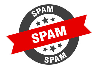 spam sign. spam round ribbon sticker. spam tag