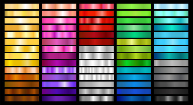 Metal and Color Gradient Collection of Swatches