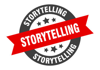storytelling sign. storytelling round ribbon sticker. storytelling tag