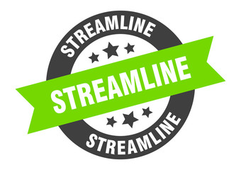 streamline sign. streamline round ribbon sticker. streamline tag