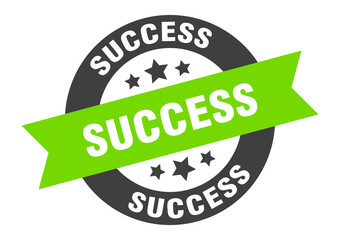 success sign. success round ribbon sticker. success tag