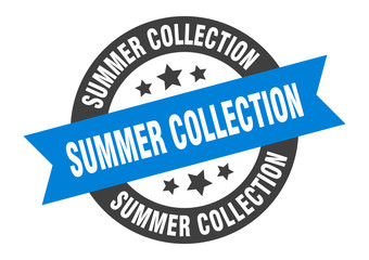 Fototapeta premium summer collection sign. summer collection round ribbon sticker. summer collection tag