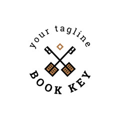 Book key logo. Vector design