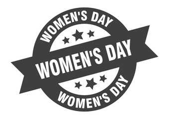 women's day sign. women's day round ribbon sticker. women's day tag