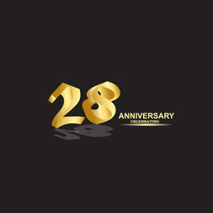28 Year Anniversary Vector Template Design Illustration