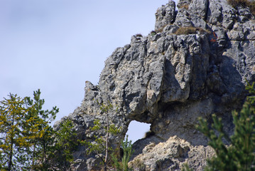 Natural rock hole