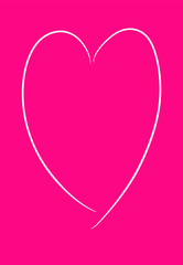 Vector heart hand drawn. Pink background