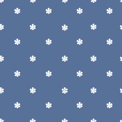 Navy ground with small white flowers print pattern background.
