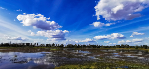 Beautiful clouds and blue sky in the nature background