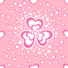 Hearts vector seamless pattern. Seamless pattern with flower hearts for valentines day. Vector illustration