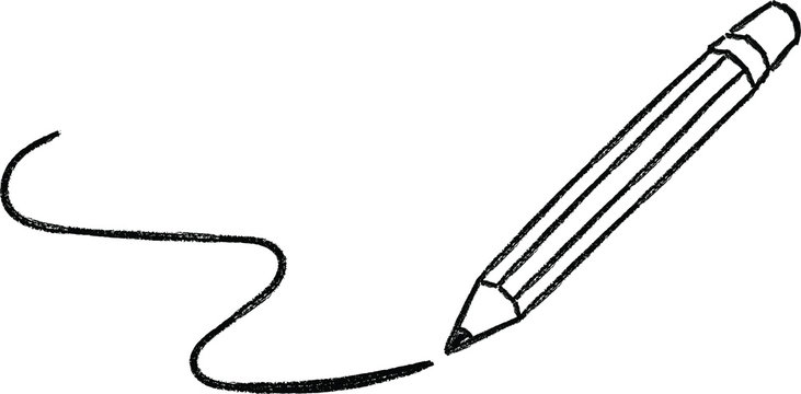 black pencil drawing a curved line clip art preview