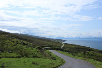 Fototapeta na wymiar Coastal Road in the Highlands, Scotland