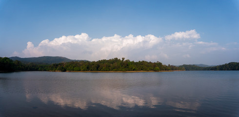 landscape with lake and clouds