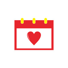 Lovely calendar flat icon valentines day