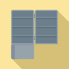 Kitchen fridge icon. Flat illustration of kitchen fridge vector icon for web design
