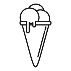 Ice cream cone icon. Outline ice cream cone vector icon for web design isolated on white background