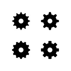 Set glyph icons of cogwheel