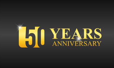 Gold 50 Years anniversary celebration template