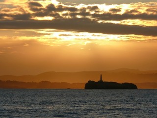 Dawning over lighthouse
