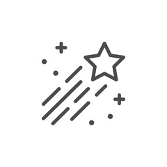 Star line outline icon and sparkle sign