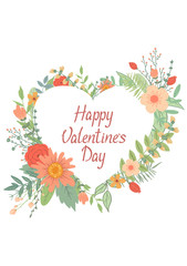 St.Valentine's Day illustration for clipart and holiday postcard. Hand painted illustration on the white isolated background.