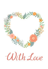 St.Valentine's Day illustration for clipart and holiday postcard. Hand painted illustration on the white isolated background.