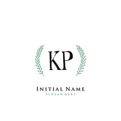 KP Initial handwriting logo vector