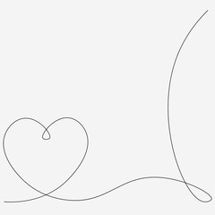 Heart one line drawing design vector illustration