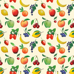  Colorful hand drawn set with fruits. emulation of oil painting. Gouache illustration of healthy food.