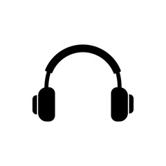 Headphones icon, logo isolated on white background. Earphones icon