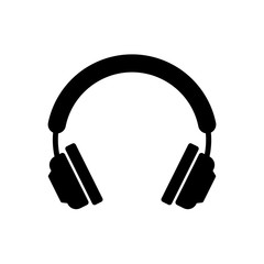 Headphones icon, logo isolated on white background. Earphones icon