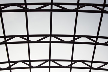 metal truss on a background of blue sky