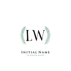 LW Initial handwriting logo vector