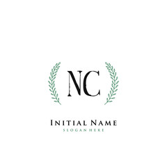 NC Initial handwriting logo vector