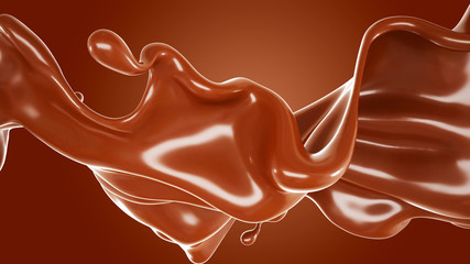 Splash fluid. 3d illustration, 3d rendering.