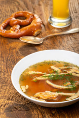 overview of a bavarian pancake soup