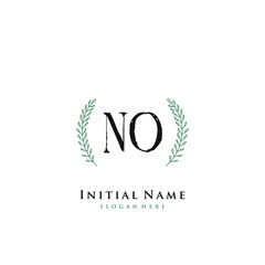 NO Initial handwriting logo vector