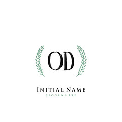 OD Initial handwriting logo vector