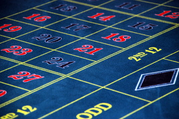 blu roulette table close up