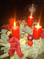 an advent wreath with candles