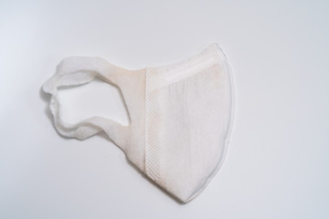 Protective medical mask on white background.
