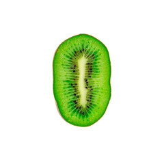 Green juicy kiwi fruit on a white background