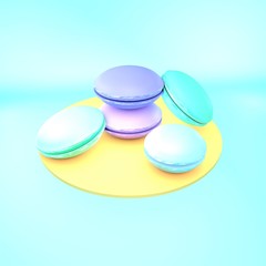 isolated 3d image.  Macaroons.
