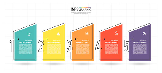 Timeline Infographics design template, linear concept with 5 steps