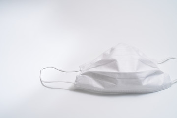 Protective medical mask on white background.