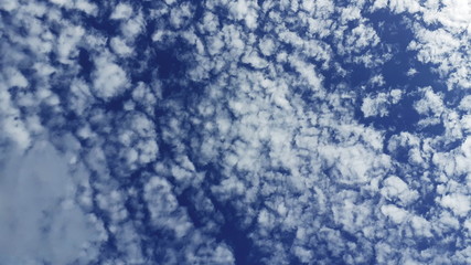 Beautiful clouds in the blue sky, azure stratosphere and spindrift, for background and texture.